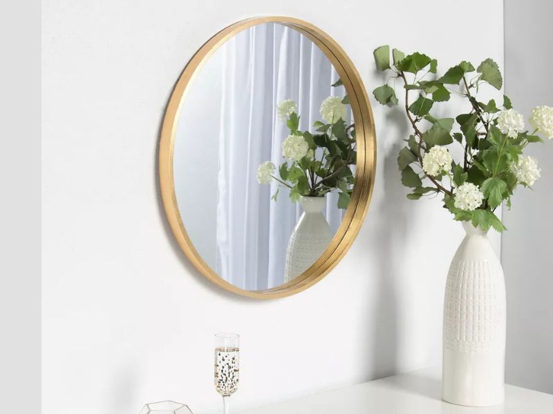 Round Wood Golden Mirror as an influencer gift