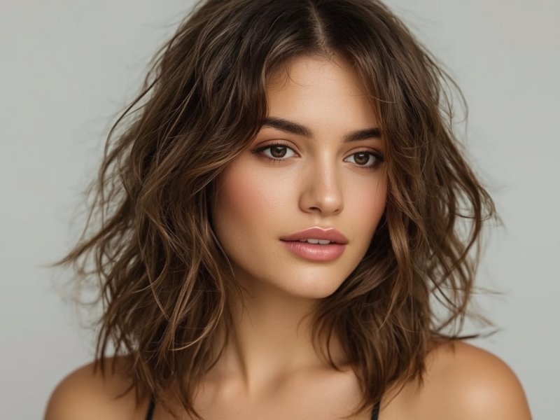 model posing for a hair brand
