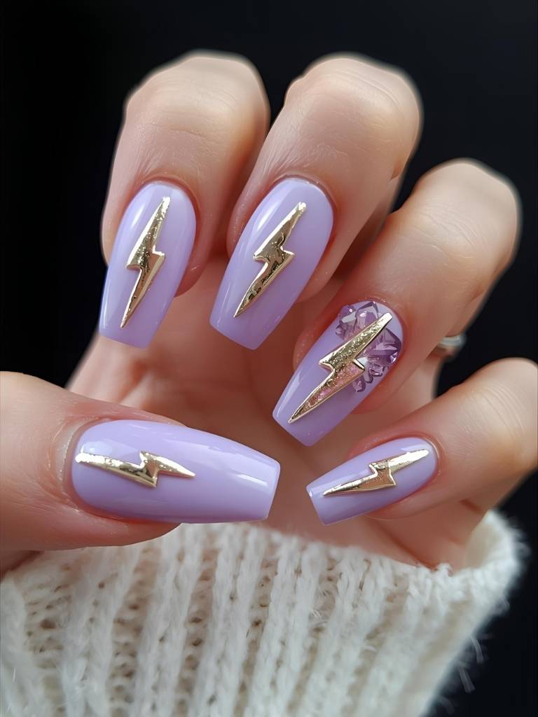 Lavender Coffin Nails