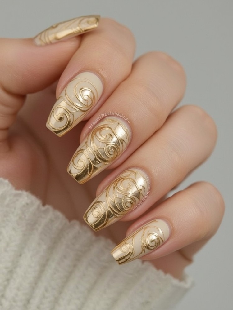 gold-plated 3D nails