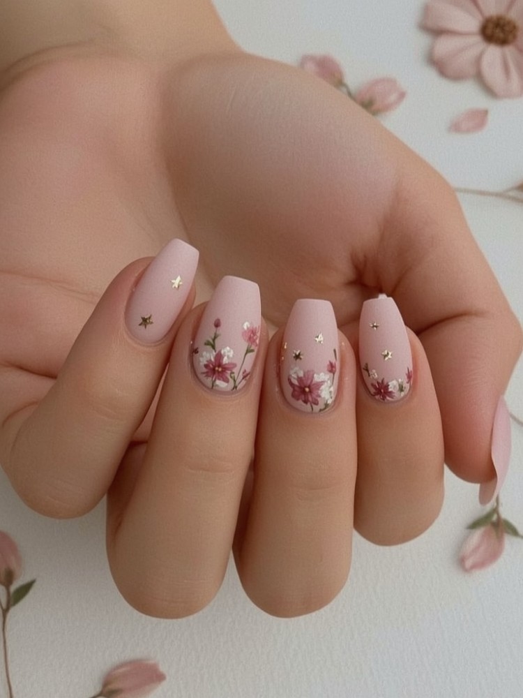 sacred floral goddess nails