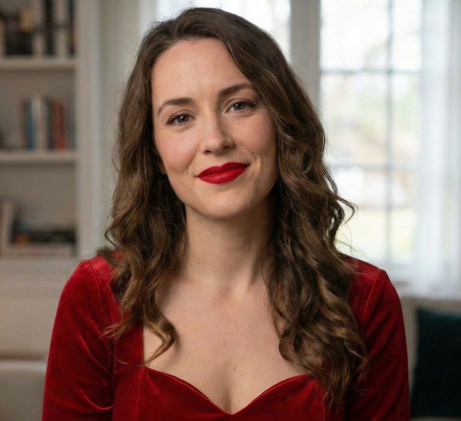 Red lipstick on Red dress